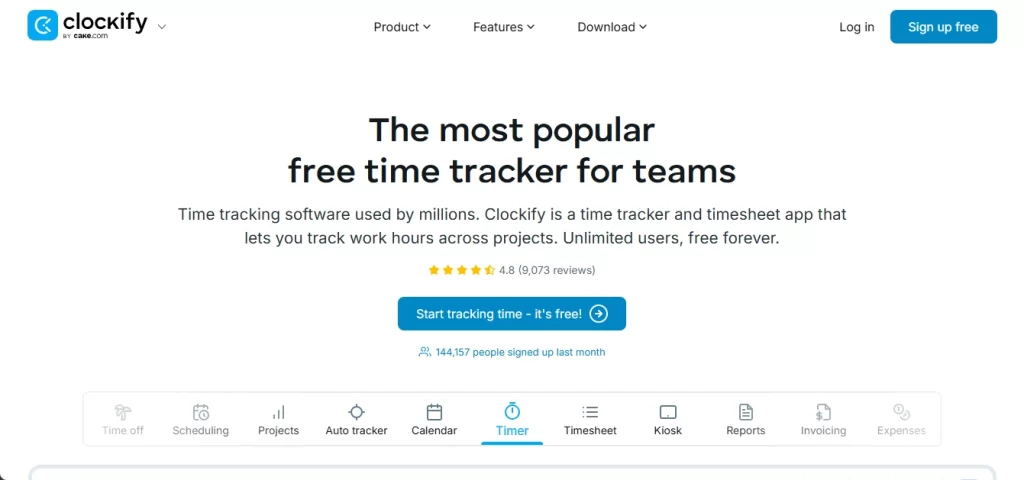5 Best Time Management Apps for People Who Are Tired of Being Busy 3 Clockify Website