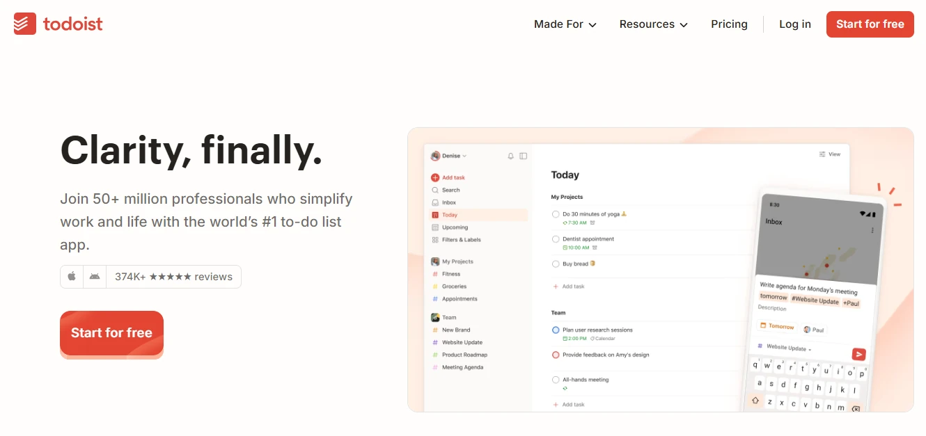5 Best Time Management Apps for People Who Are Tired of Being Busy 1 Todoist Site